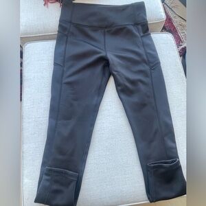 Black Athletic fully fleece insulated warm  Leggings